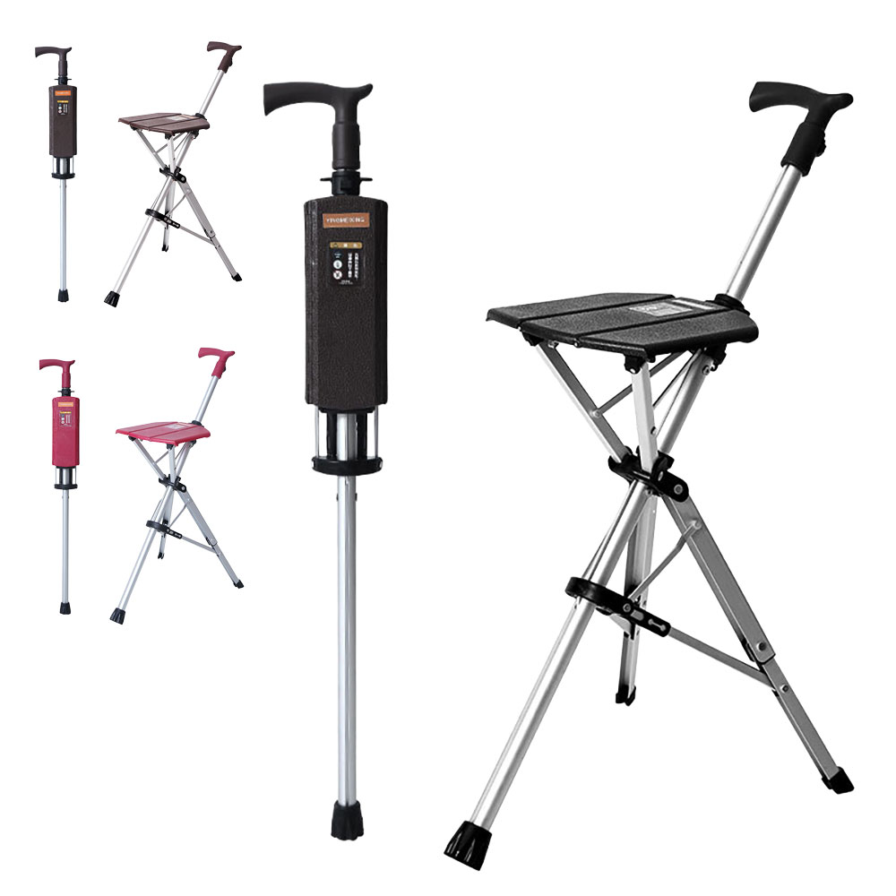 スティックチェア 折りたたみ スツール 椅子になる杖 ステッキ 歩行 補助 軽量 ワンタッチ 散歩 ハイキング 旅行 行列 運動会 シニア プレゼント ◇ALW-YIXIFNDQE-01 | 敬老の日