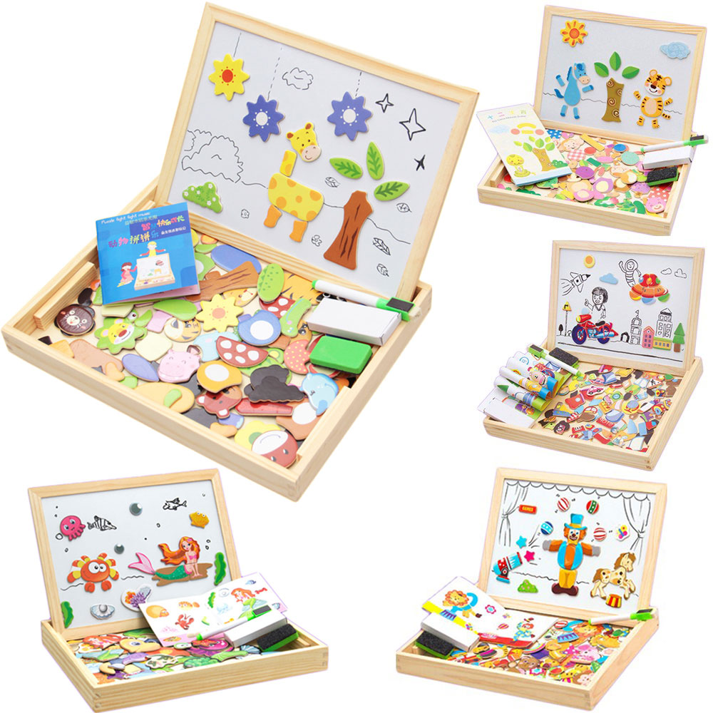 木製 ホワイトボード 黒板 おもちゃ マグネット パーツ 絵合わせ ゲーム お絵かき 磁石 動物 両面描画 子供用 男の子 女の子 ◇ALW-SA-MAPANEL | 玩具 知育玩具 お絵描きボ 子供